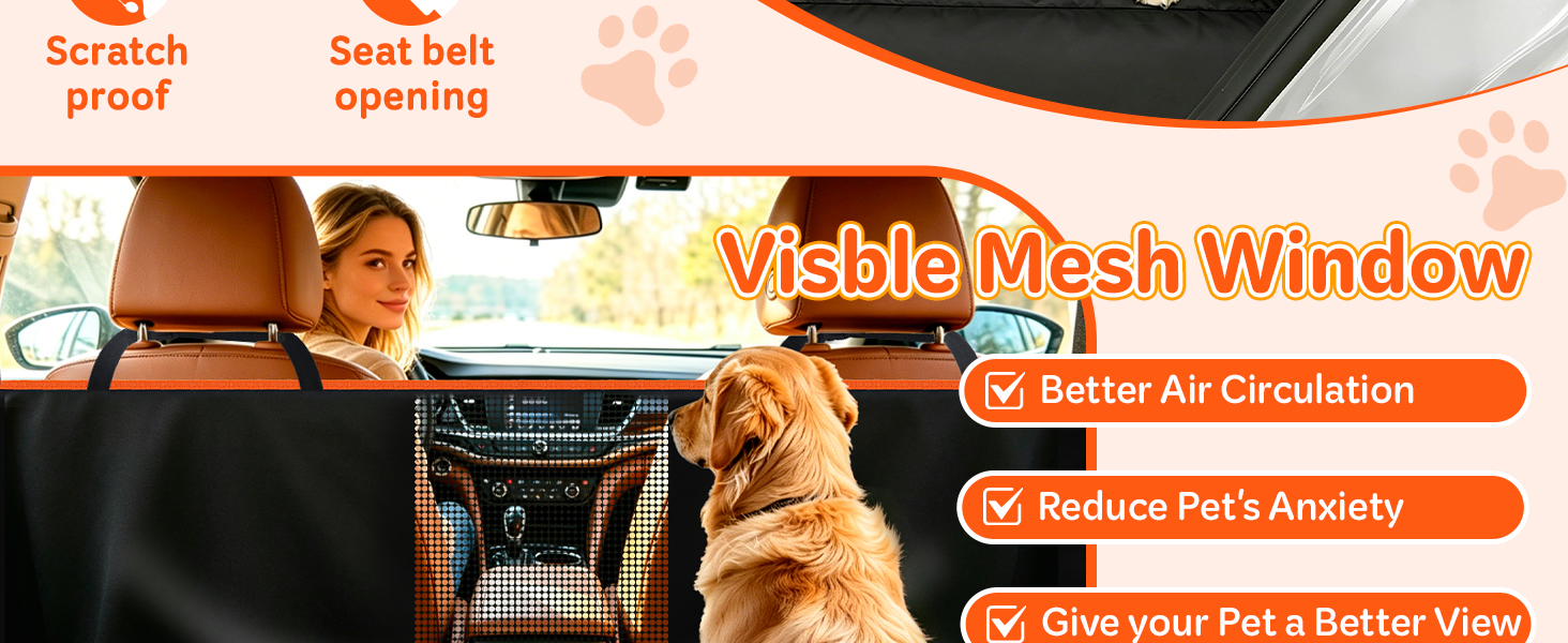 Dog Car Seat Cover for Back Seat