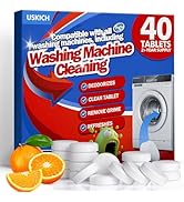 USKICH Washing Machine Cleaner Descaler 40 Pack-Deep Cleaning Tablets For HE Front Loader &amp; Top L...