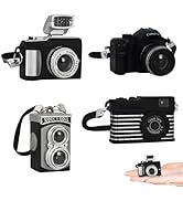 4 Pcs Miniature Camera 1:4 Scale Mini SLR Camera Prop Ornament Vintage Camera Model Mini Decorati...