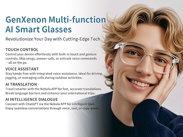 Bluetooth Smart Glasses AI Translation Glasses Polarized Smart Glasses