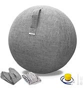 TokSay Exercise Ball Chair with Fabric Cover, Standard Size (25inches/65cm), for Home Offices, Ba...