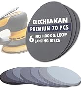 70Pcs 6 Inch Wet Dry Sanding Paper Discs, Hook and Loop Sandpaper Assortment for DA Random Orbita...