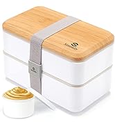 Sinnsally Lunch Box for Adult,1400ml Stackable Japanese Bento Lunch Box for Women,Lunch Container...