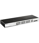 D-Link 28 Port Smart Managed Layer 2+ Gigabit Ethernet Switch with 4 Gigabit RJ45/SFP COMBO Ports...