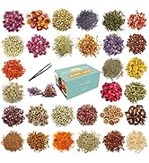 30 Bags Dried Flowers,100% Natural Dried Flowers Herbs Kit for Soap Making, DIY Candle Making,Bat...