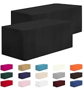 CXPSINC 2 Pack Fitted Table Clothes-48 x 24 Inch Rectangle Tablecloths for 4 Foot Tables, Washabl...