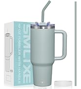 SMLIXE 40 oz Tumbler with Handle and Straw Lid,Insulated Reusable Stainless Steel Water Bottle Tr...