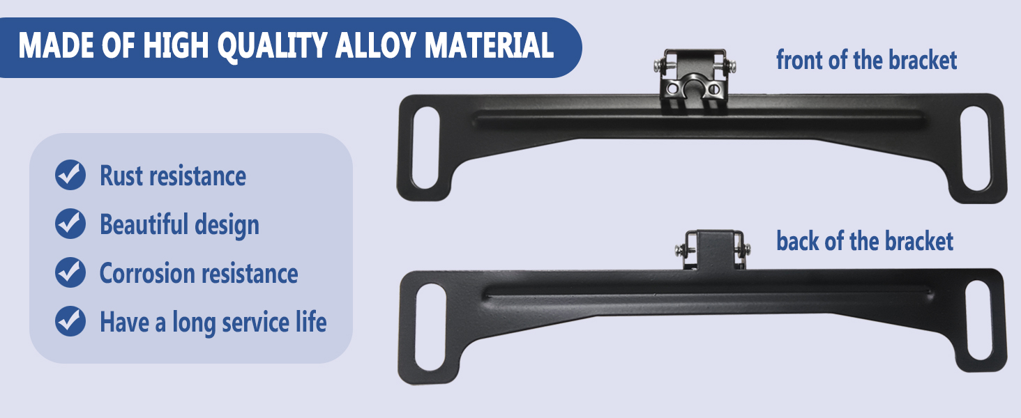 backup camera bracket back up license plate mount rear holder frame black aluminum car tag view