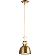 GZBtech Brass Dome Pendant Light Fixtures,Modern Gold Hanging Light Over Kitchen Table,Industrial...