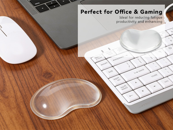 The gel mouse wrist rest is ideal for use in the office or when gaming.