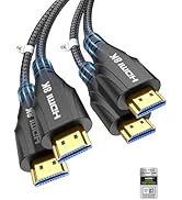 Cratree HDMI 2.1 Cables 10FT 2Pack- Certified 8K Ultra High Speed HDMI Braided Cable 48Gbps,8K 60...