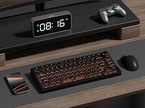 Coffee Clear keycaps,Transparent MDA key caps Ceramic Jelly Set,Shine Through keycaps keys caps