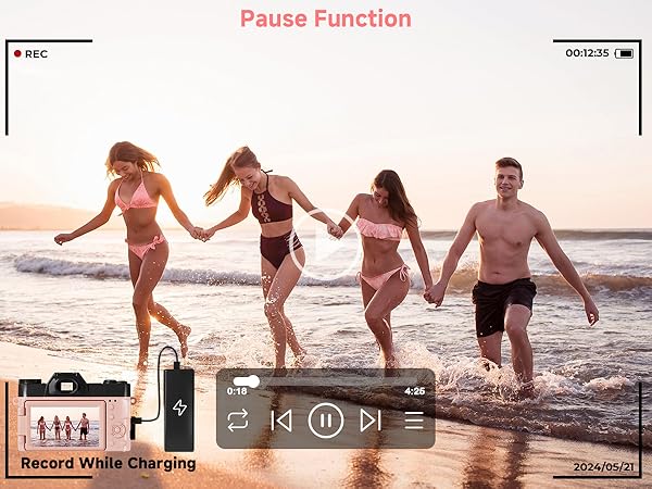 Pause Function,compact digital camera,digital camera 4k 4k ultra hd digital camera 