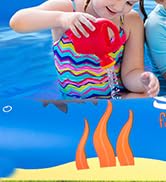 SULIFEEL Shark Inflatable Play Center Kiddie Pool with Slide and Sprinkler for Children, 8ft x 5f...