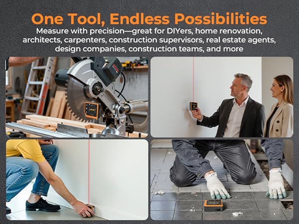Laser Measure with Digital Angle Finder &amp; Level