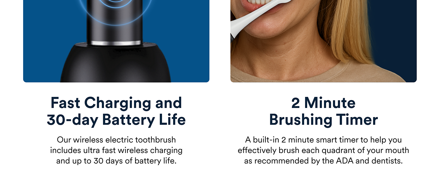Auraglow electric toothbrush battery and ADA timer