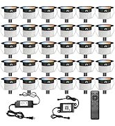 LED Deck Lights Kit, 30 Pack F1.22 Low Voltage WiFi Smart Recessed RGBW Deck Lighting with App/Vo...