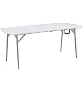 National Public Seating 30" x 72" Plastic Folding Table - Fold in Half, Heavy-Duty, Portable, Ind...