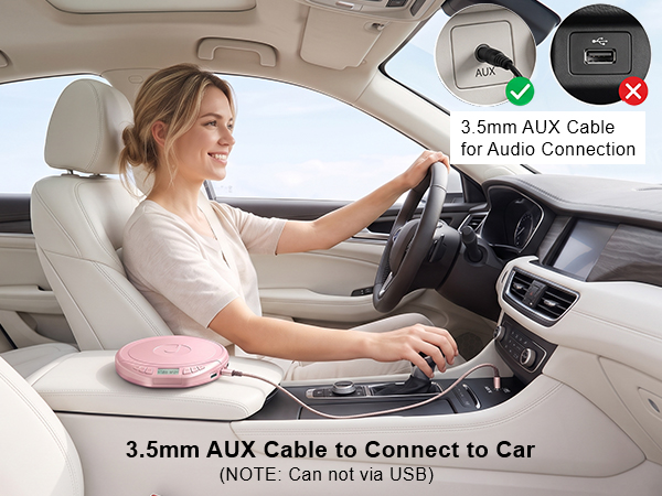 CD player with 3.5mm AUX cable