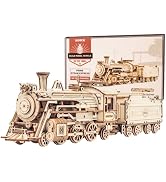 ROKR 3D Wooden Puzzle for Adults-Mechanical Train Model Kits-Brain Teaser Puzzles-Vehicle Buildin...