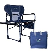 SUNNYFEEL Camping Directors Chair Aluminum Oversized Portable Folding Chair with Side Pocket and ...