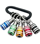Saipe 5pcs 1/4inch Hex Shank Keychain Screwdriver Bits Holder Set Extension Bar Quick Change Dril...