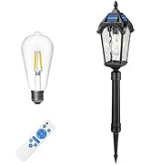 FEMILA Solar Post Lights Outdoor, 35.8" Aluminum Glass Outdoor Pathway Lights, Dusk to Dawn Solar...