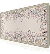 iCasso Floral Desk Mat for Keyboard and Mouse,Cute Gaming Mouse Pad XXL,Anti-Slip Desk Matt for D...