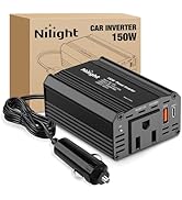 Nilight 150W Power Inverter 12V DC to 110V AC Car Charger Converter with PD 30W USB C &amp; QC3.0 Fas...