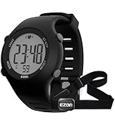 EZON Heart Rate Monitor Chest Strap and Digital Watch,5ATM Waterproof Fitness Tracker with HRM,Ca...