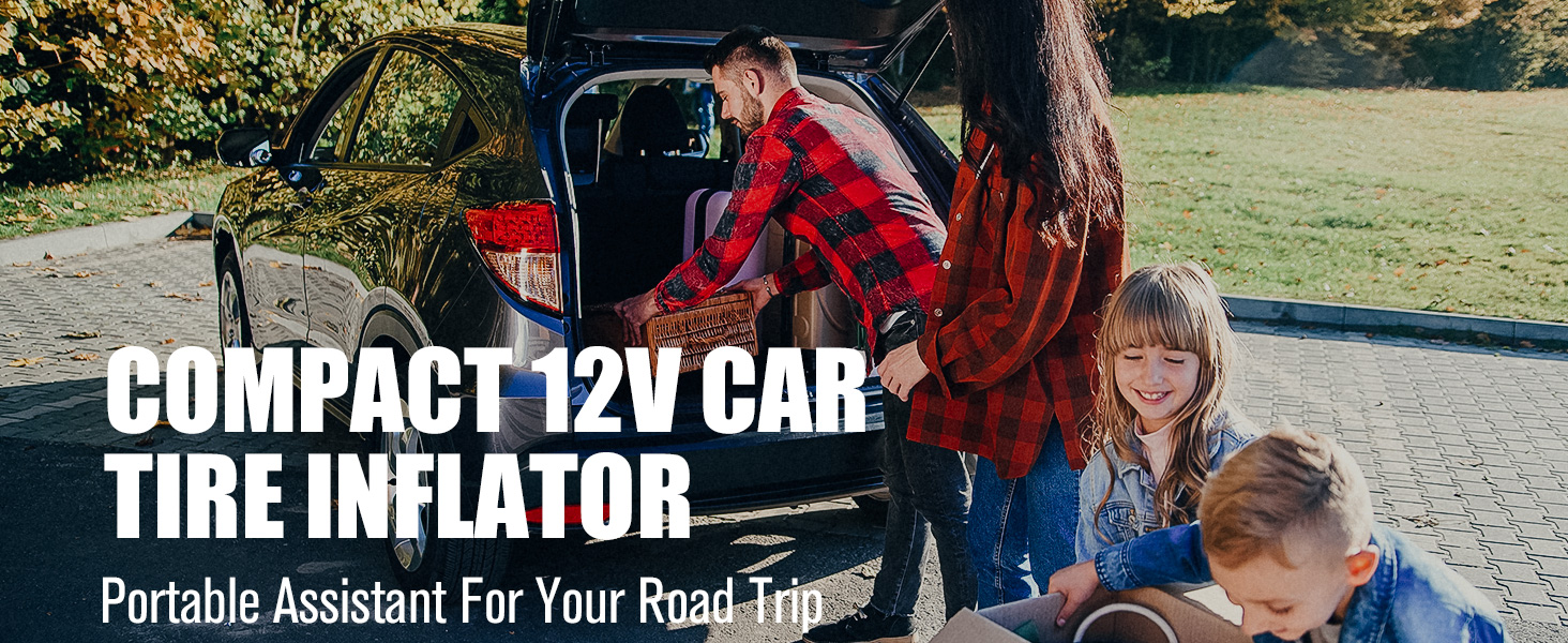 ACAP017 compact 12V car tire inflator