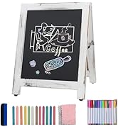 DOCMON Chalkboard Signs, 10" x 14" Tabletop Small Chalk Board Sign with Stand for Food, A-Frame T...