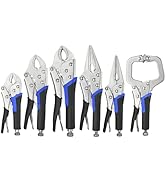 ACOSEA Vice Grips,6-Pack Vise Grip Pliers 5"/7"/10"Curved Jaw Locking Pliers,6-1/2"&amp; 9-1/2" Needl...