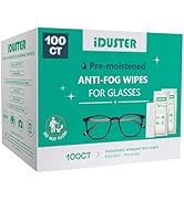 iDuster 100 Count Lens Wipes for Eyeglasses, Eyeglass Lens Cleaning Wipes Pre-moistened Individua...
