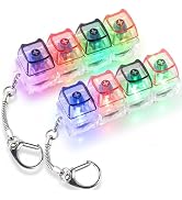 2 Pcs Keyboard Fidget Toy, Fidget Keychain Keyboard with LED Lights, Cat Shape Keyboard Decompres...