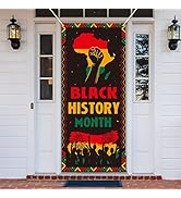 party greeting Black History Month Door Banner, Polyester, Durable, 35.4x78inch, African American...