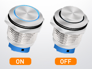 12mm Push Button Switch 5PCS with Pre Wired Harness 12V 24V Stainless Steel Self Locking