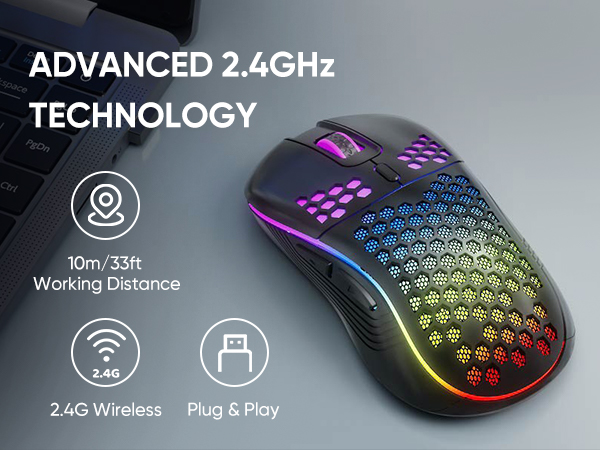 Wireless Gaming Mouse Honeycomb