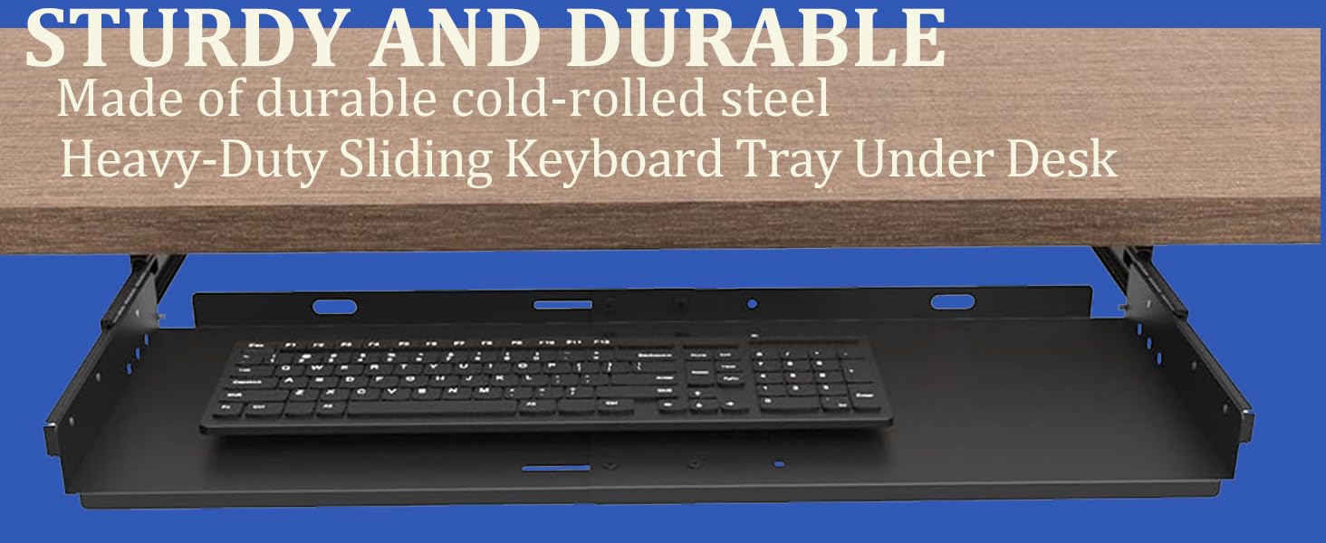 Sliding keyboard tray under desk 23-27&amp;#34;