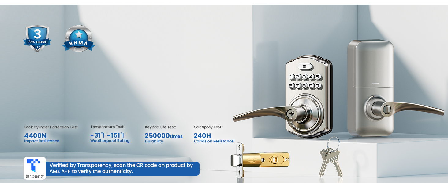 keypad door lock with handle