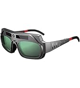 Auto Darkening Welding Goggles, True Color Solar Powered Welding Glasses with Adjustable Eye Legs...