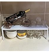 Urhomey plus Small Expandable Shelf Organizer 16~26" Stackable Kitchen Counter Shelf Rack 20LBS S...