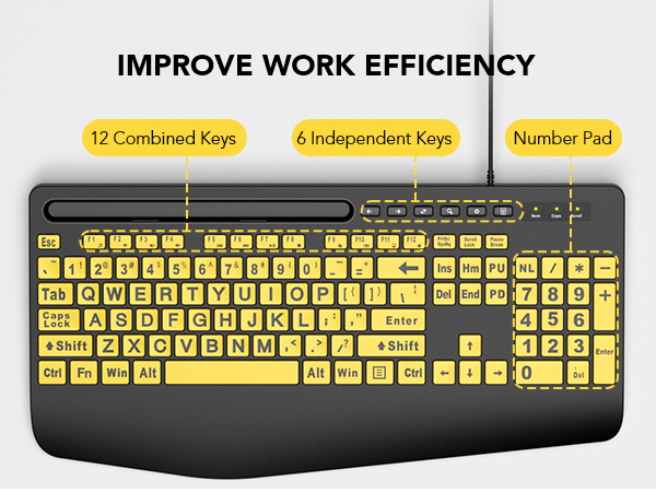 high contrast keyboard Shortcut keys Comfortable 