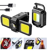SEFONE Upgrade 2Pcs Cob Keychain Work Light 5 Modes, 90° Foldable Lamp, 1000 Lumens Rechargeable...