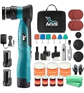 AUTIWOZ Cordless Mini Polisher with Collet, Cone Cylinder Polishing Pads, Fast Change RO/DA 1/3 I...