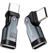 EndlesShine USB Adapter Type C to C Right Angle 180° Rotation PD 240W 4 Pack USB2.0 480Mbps Phone...