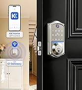 Veise VE017G Wi-Fi Keyless Entry Door Lock with Fingerprint, App Remote Control, Smart Locks for ...