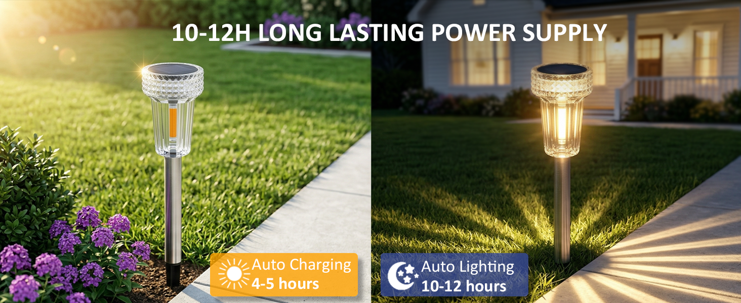 solar pathway lights automatic charging in daytime and auto lighting at night