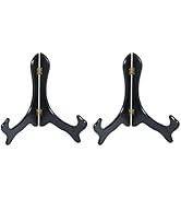 Artliving Black 6 Inch Wood-Like Easels Plate Stand Holder Display Stands -Set of 2
