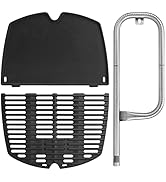 41862 Grill Burner Tube, 7645/65811 Cast Iron Grates and 6559 Griddle for Weber Q200, Q220, Q2000...
